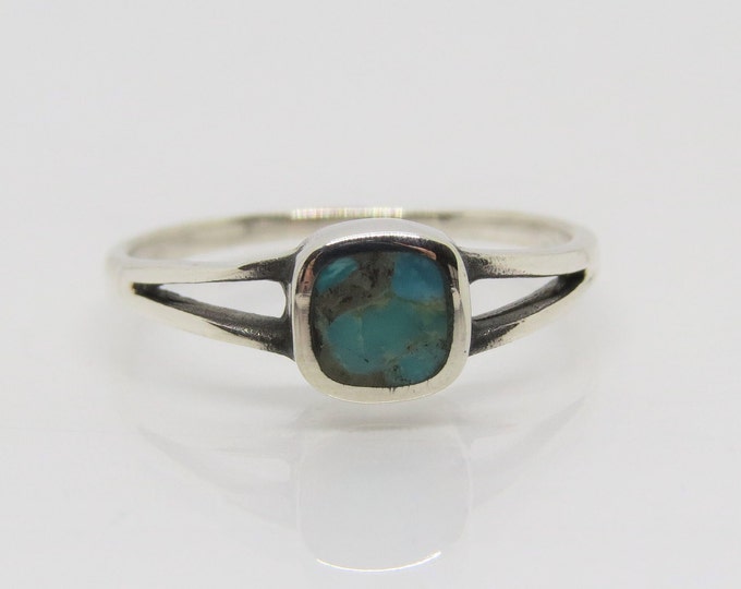 Vintage Sterling Silver Turquoise Ring Size 6