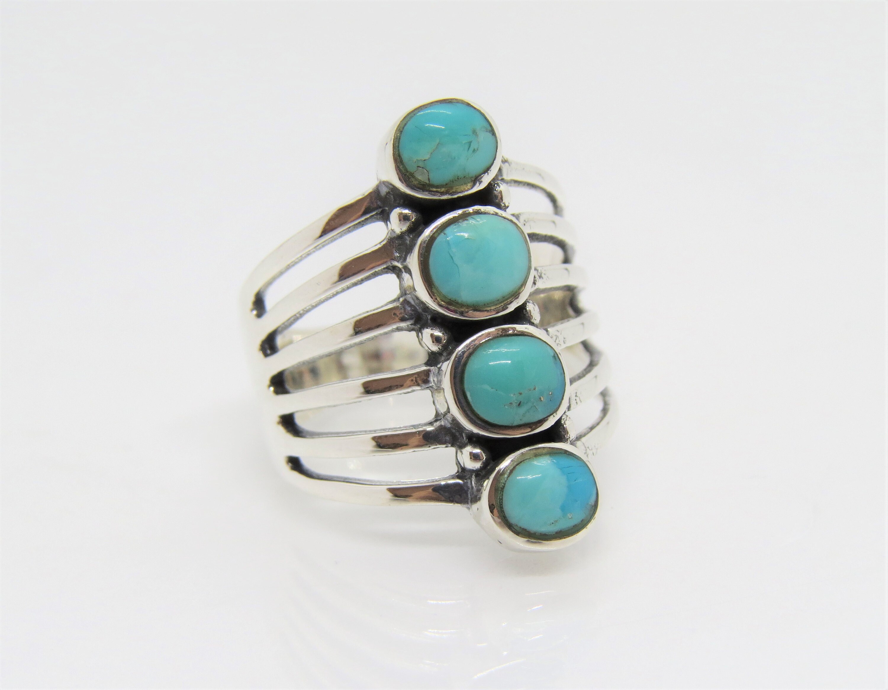 Vintage Southwestern Sterling Silver Turquoise Ring Size 11 - Etsy