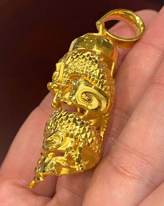 Men's Dragon Head 23k 24k Thai Baht Yellow Gold Plated Ring