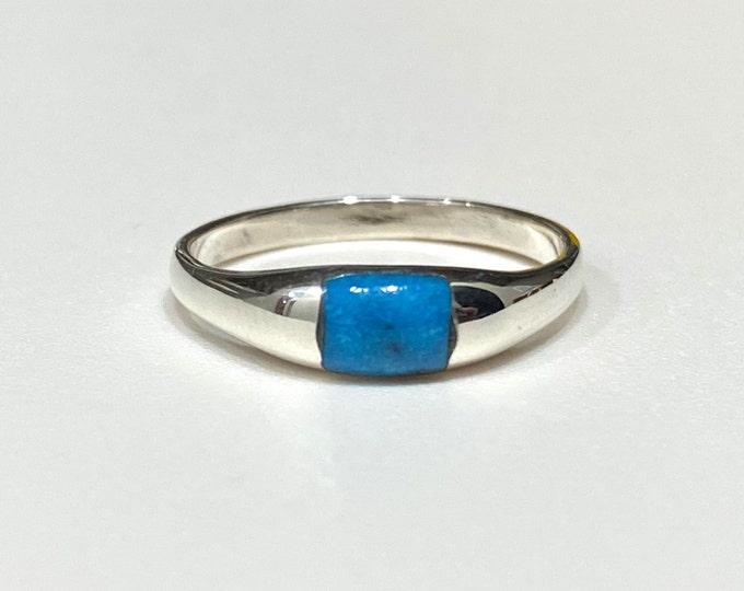 Vintage Sterling Silver Turquoise Ring Size 6
