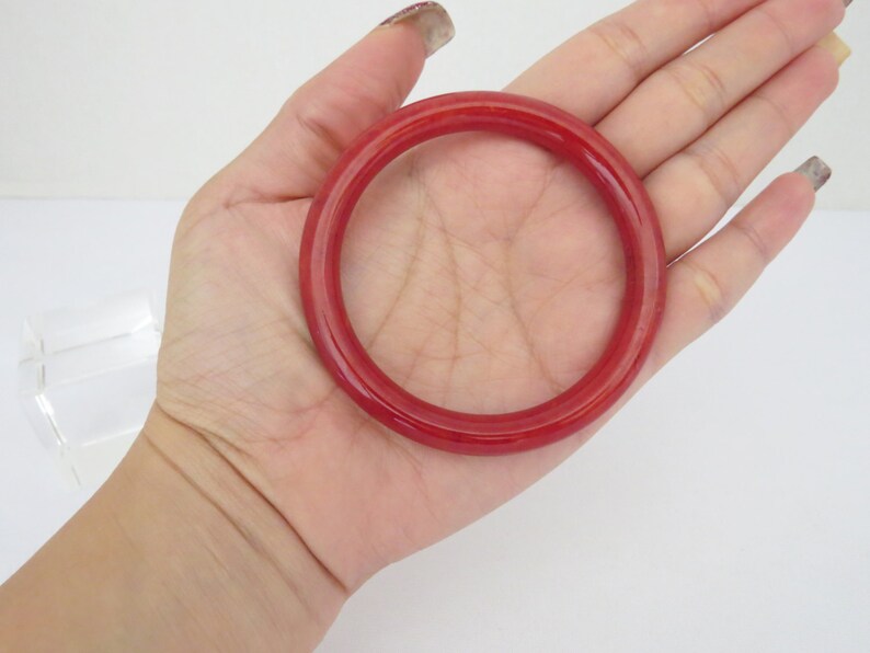 Vintage Natural Red Jade Jadeite Bangle Bracelet 54MM | Etsy