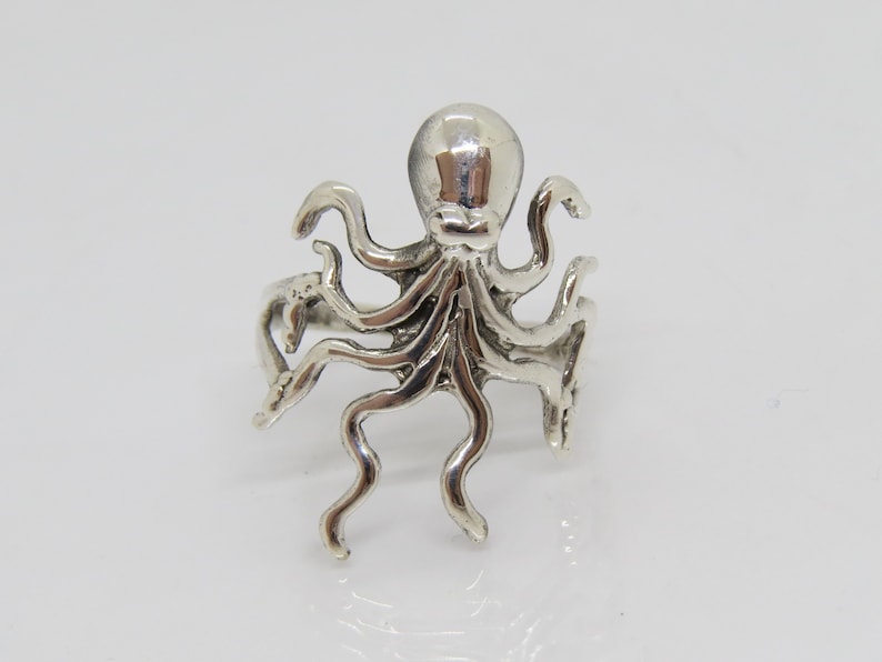 Vintage Sterling Silver Octopus Ring Size 9