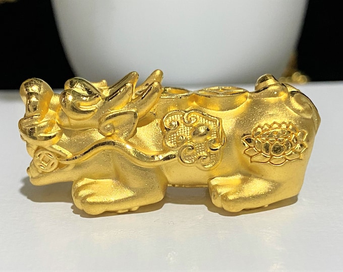 24K 999 Pure Gold Pixiu, Dragon Charm Pendant Make for Bracelet.