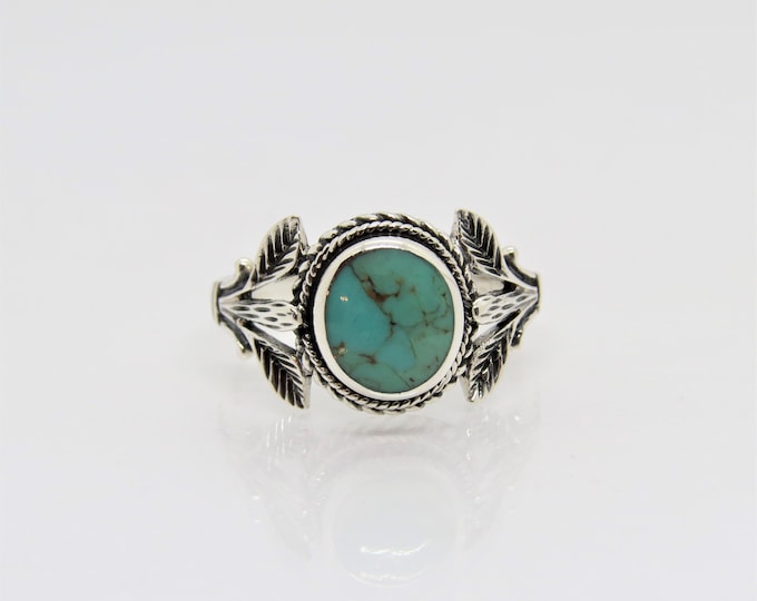 Vintage Sterling Silver Turquoise Ring Size 8