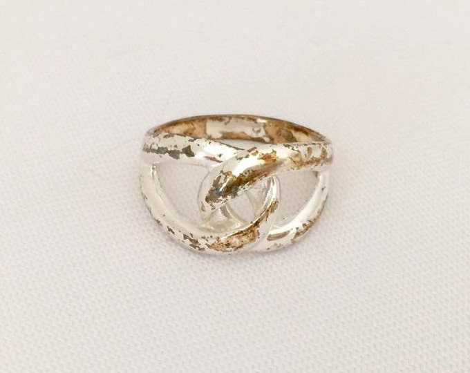 Vintage Sterling Silver Twisted Ring Size 7.25