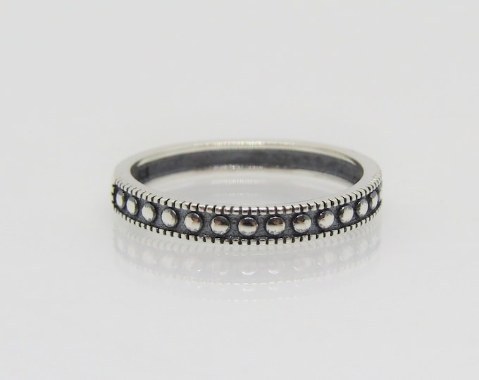Vintage Sterling Silver Dots Band Ring Size 7