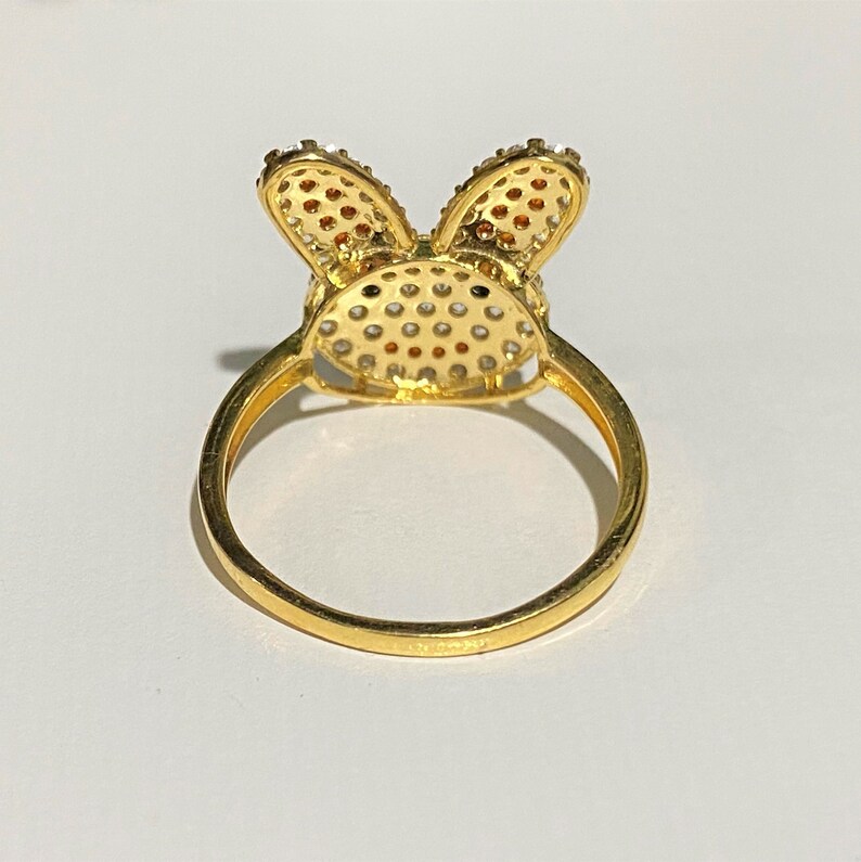 Vintage 18K Gold Bunny Ring: Opal, Sapphire & Topaz - Size 7.25 - Etsy