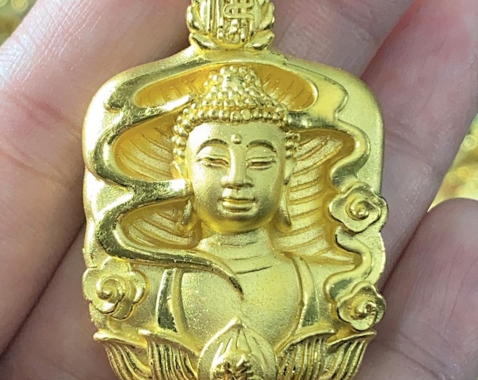 Vintage 24K 9999 Pure Gold Buddha Pendant