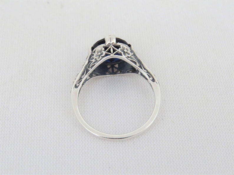 Handmade Jewelry Gift Jewelry Blue Topaz Quartz Sterling Silver Overlay 8 Grams Ring Size 8 US
