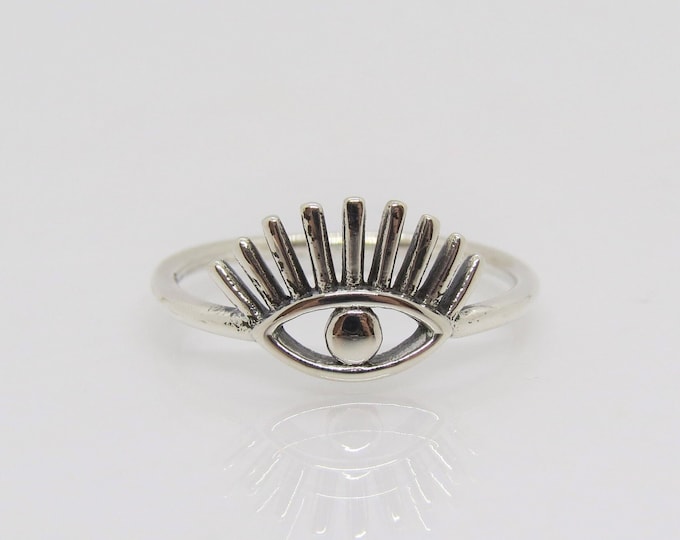 Vintage Sterling Silver Evil Eye , Eye Ring Size 7