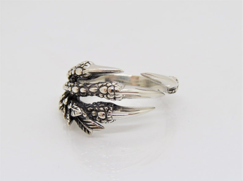Vintage Gothic Sterling Silver Claw Ring Size 9