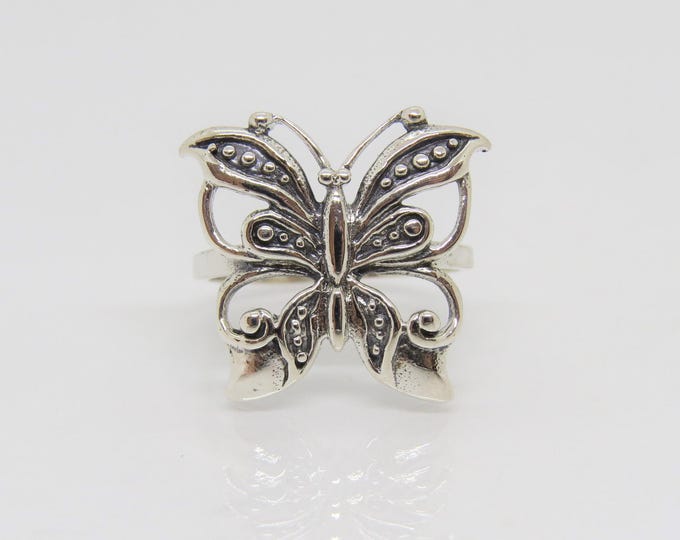Vintage Sterling Silver Butterfly Ring Size 7