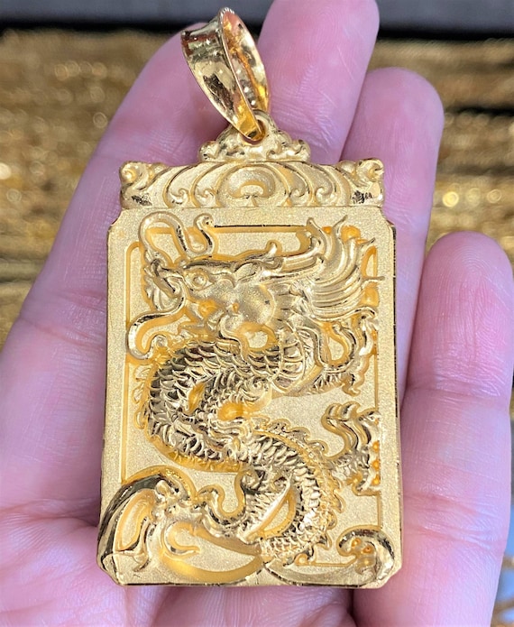 24kドラゴン彫刻ペンダント999刻印します 【公式通販】