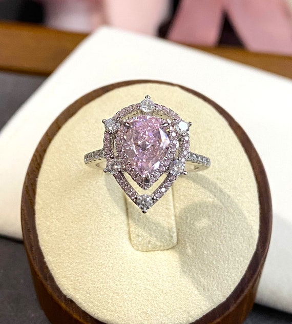 Vintage Sterling Silver Pink Sapphire & White Top… - image 5
