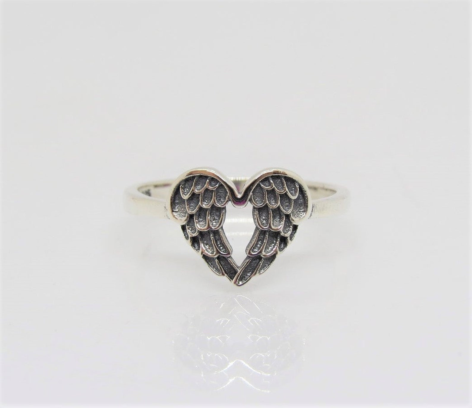 Vintage Sterling Silver Angel Wings Ring Size 7 Etsy