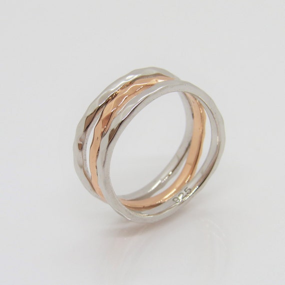 Vintage Sterling Silver Two Tone Rose Gold Plated… - image 4