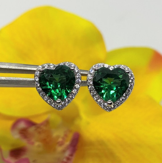 Boucles D'Oreilles En Argent 925 Avec Émeraudes Et Topazes - Magnifiques Et Imposantes - Neuf Sans Boîte
