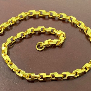 Vintage 24K 980 Solid Gold Link Chain Bracelet 6,7,8&#39;&#39; length.