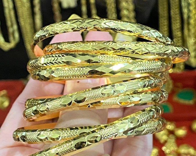 Vintage 15K 610 Yellow Gold Bangle Bracelet 51MM 55MM 57MM 58MM