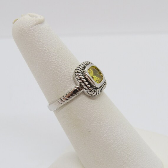 Vintage Sterling Silver Yellow Citrine Square Dom… - image 5