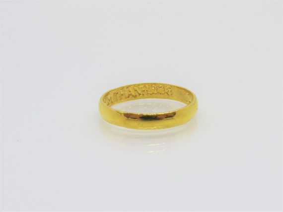 Vintage 24K 9999 Solid Gold Wedding Band Ring Siz… - image 4