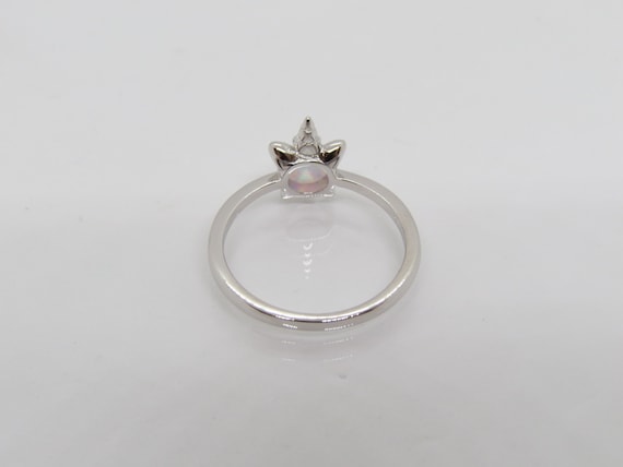 Vintage Bali Sterling Silver Unicorn White Opal R… - image 2