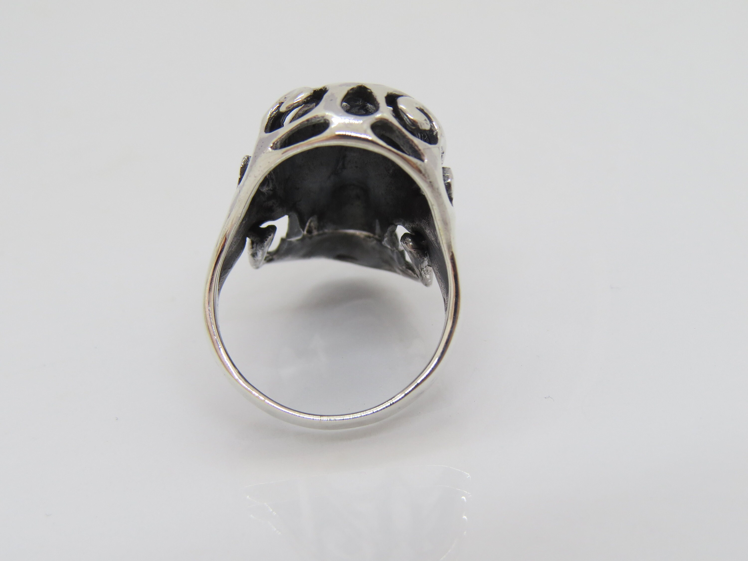 Vintage Gothic Sterling Silver Skull Ring Size 8.5 - Etsy