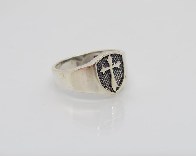 Vintage Sterling Silver Cross Ring Size 8