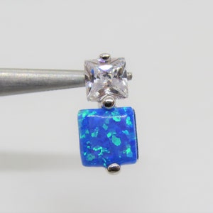 Vintage Sterling Silver Blue Opal & White Topaz Pendant
