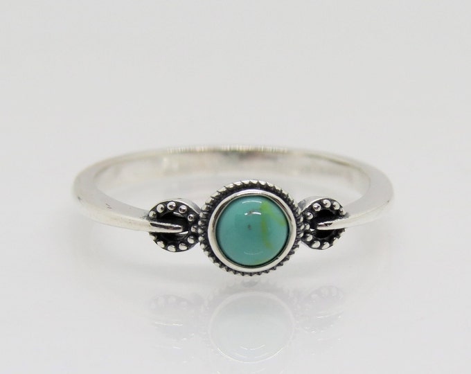 Vintage Sterling Silver Turquoise Ring Size 7