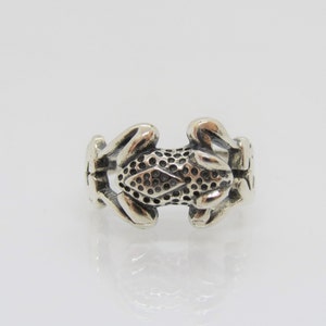 Vintage Sterling Silver Frog Ring Size 8