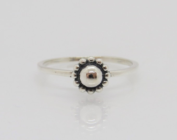 Vintage Bali Sterling Silver Flower Ring Size 7