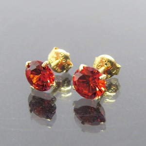 Vintage 18K Solid Yellow Gold 2.56ct Round Cut Hessonite - Etsy