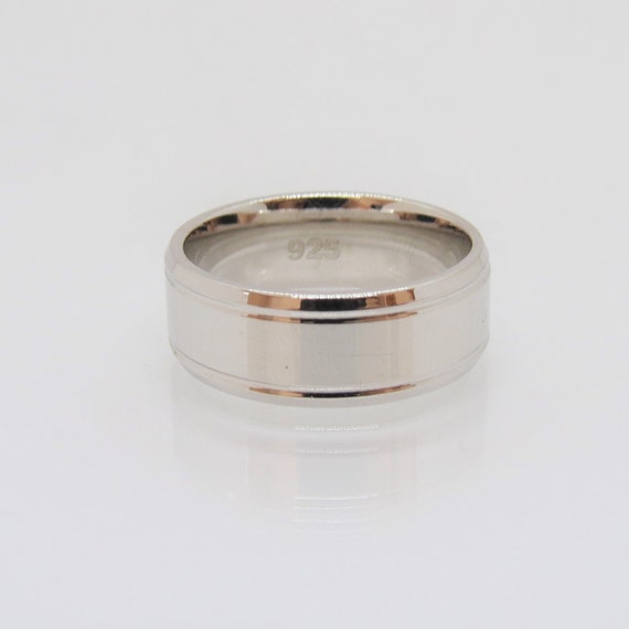 Vintage Sterling Silver Wedding Band Ring Size 9 View 4