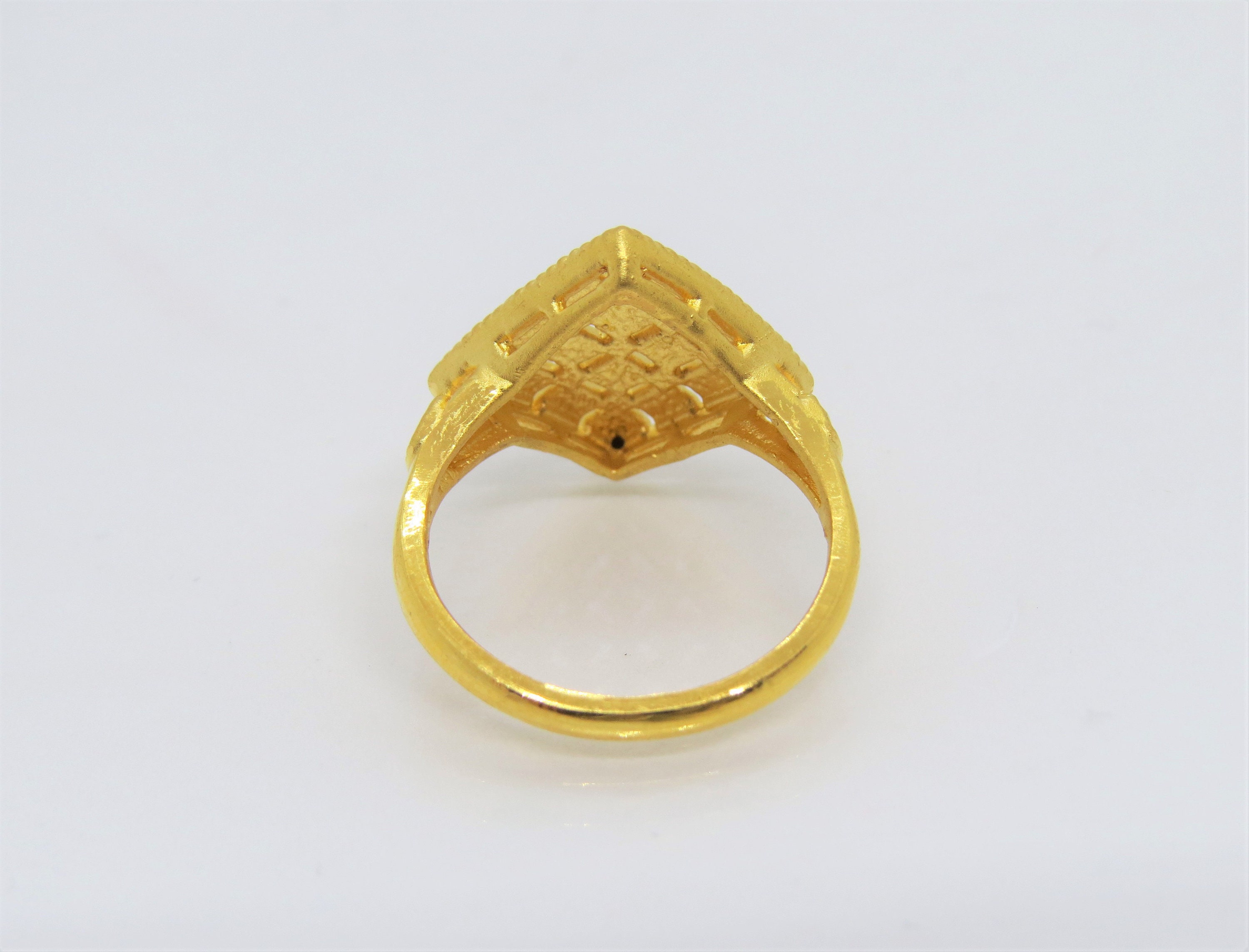 14K Yellow Gold Cubic Zirconia Men's Ring | eBay