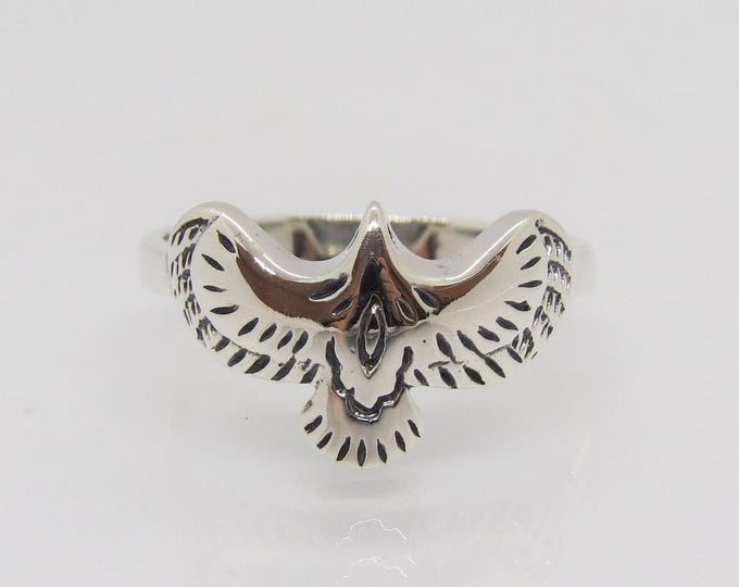 Vintage Sterling Silver Eagle Bird Ring Size 8