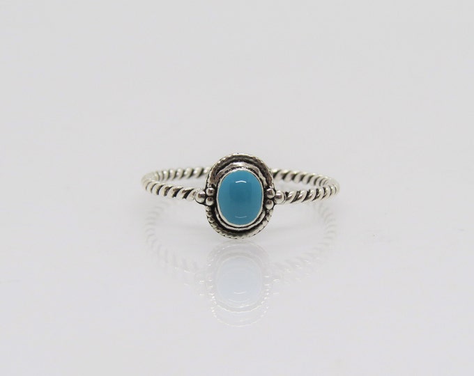 Vintage Sterling Silver Turquoise Ring Size 7