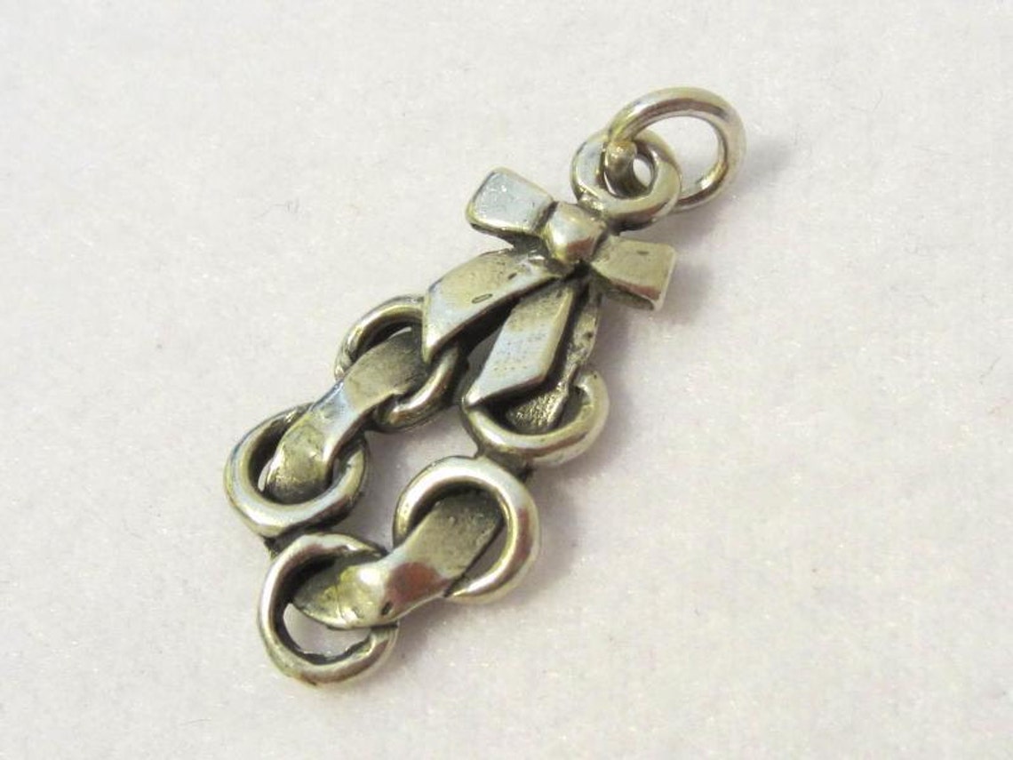 Vintage Sterling Silver Bow Ribbon Pendant Etsy