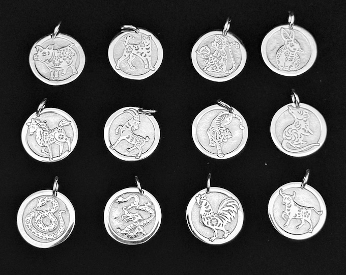 Vintage Sterling Silver Zodiac Sign Pendant.