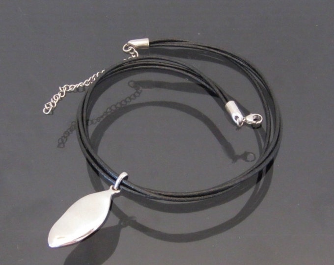Vintage Sterling Silver By Matrix Black Necklace & Pendant 18'' Length