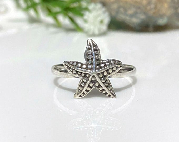 Sterling Silver Starfish Ring Size 7.