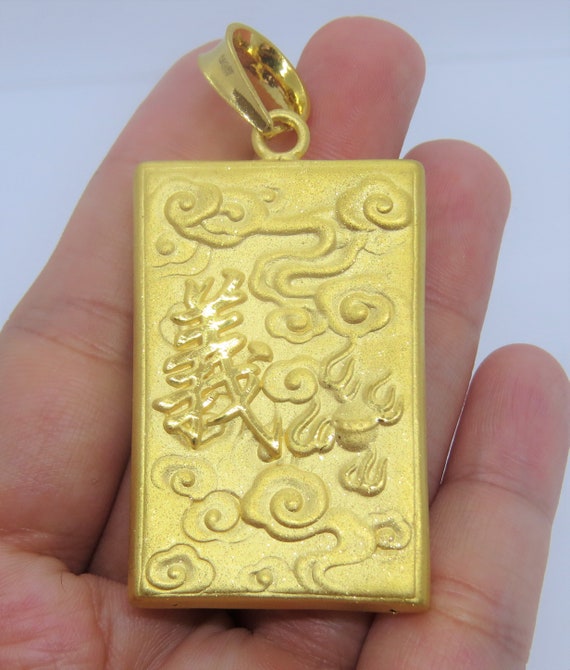 999 Pure 24k Gold Warrior Guan Gong Vintage Pendant - Etsy