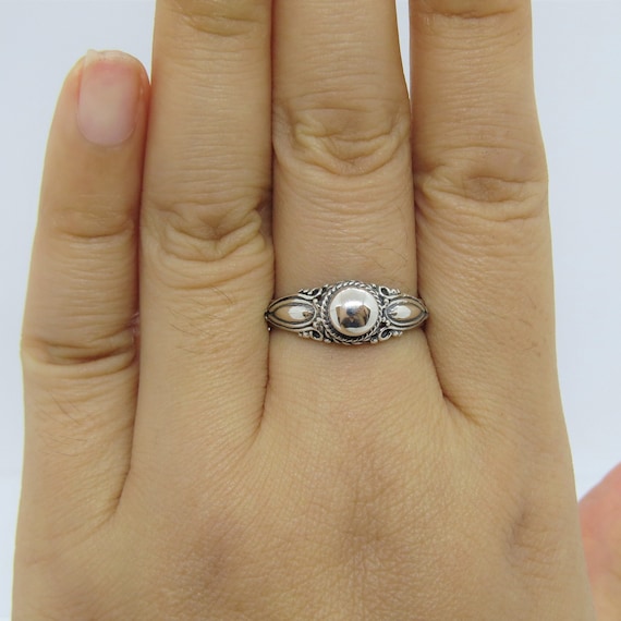 ヴィンテージ！Silver Round Dome リング Chunky Round Statement Dome Ring New .925 Sterling Silver