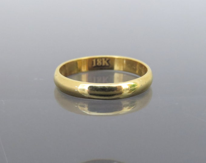 Vintage 18K Solid Yellow Gold Wedding Band Ring Size 10