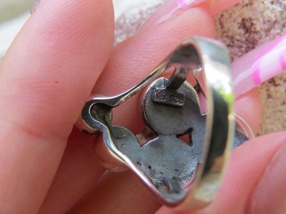 Vintage Sterling Silver Mixed Sones Ring. - image 5
