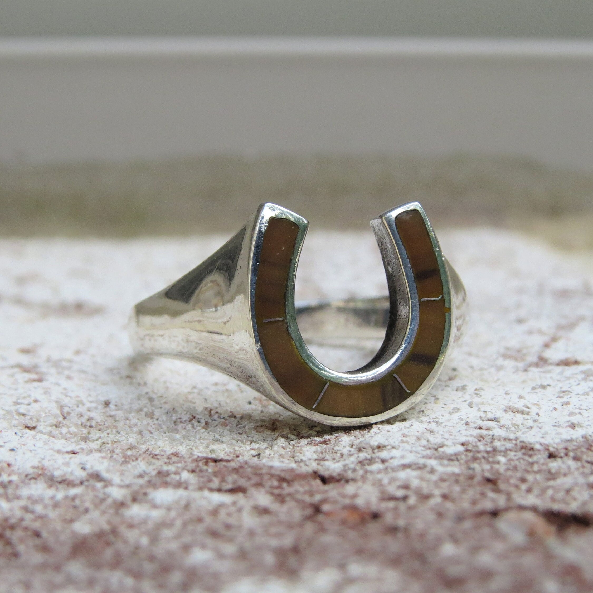 Mens sterling hotsell silver horseshoe ring