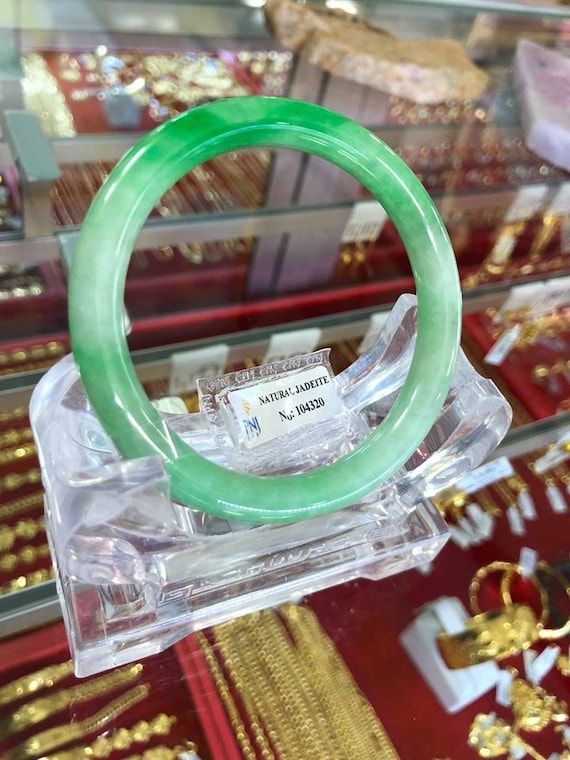 Translucent Natural Green Jadeite Jade Vintage Ban