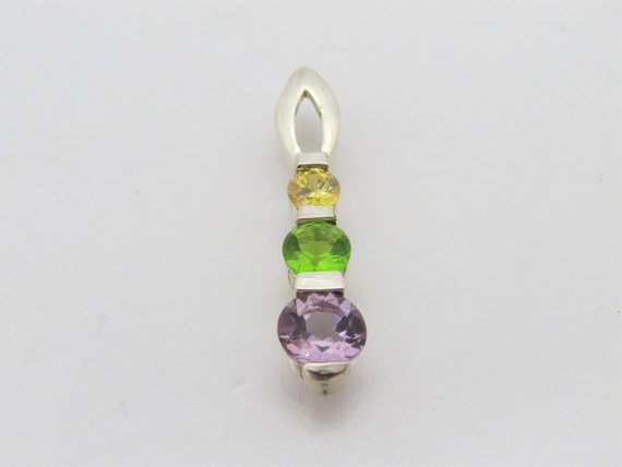 Vintage Sterling Silver Amethyst, Citrine & Perid… - image 4