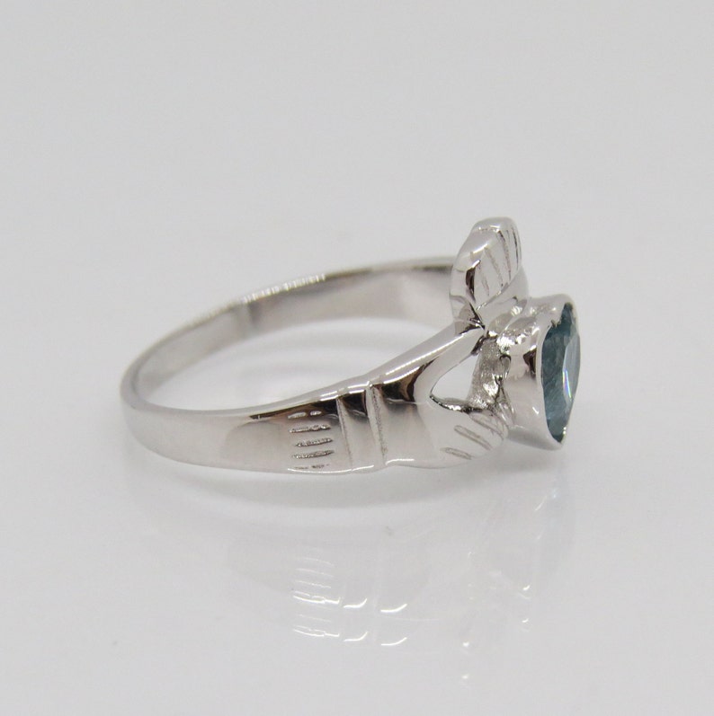 Vintage Claddagh Sterling Silver Aquamarine Ring Size 8 - Etsy