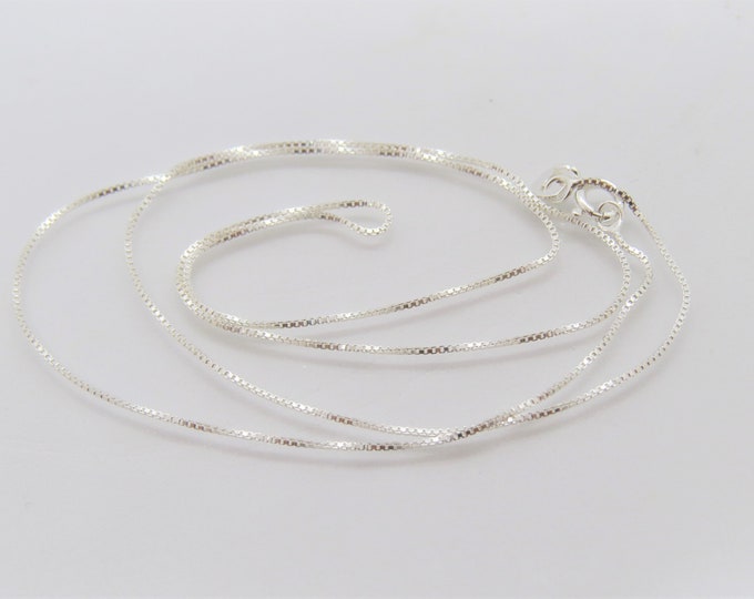 Vintage Sterling Silver Square Box Link Chain 18''